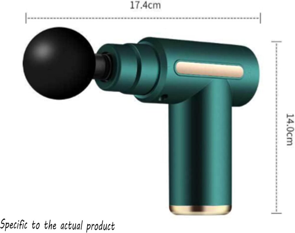 Fascia Gun - Muscle Massage Gun - Handheld Deep Tissue Massager - Percussion Chiropractic Massager with 6 Adjustable Speeds and 4 Heads for Athletes to Relief Pain and Relax (Dark Green) - Image 2