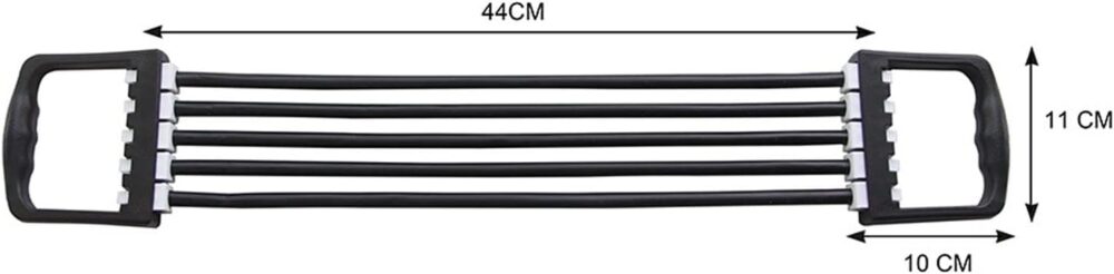 Grip Strength Trainer Resistance Chest Expander Strong Cable Band Puller Exercise Fitness Can Removable 5 Latex Tube ng Exerciser (Color : Yellow) (Red) - Image 2