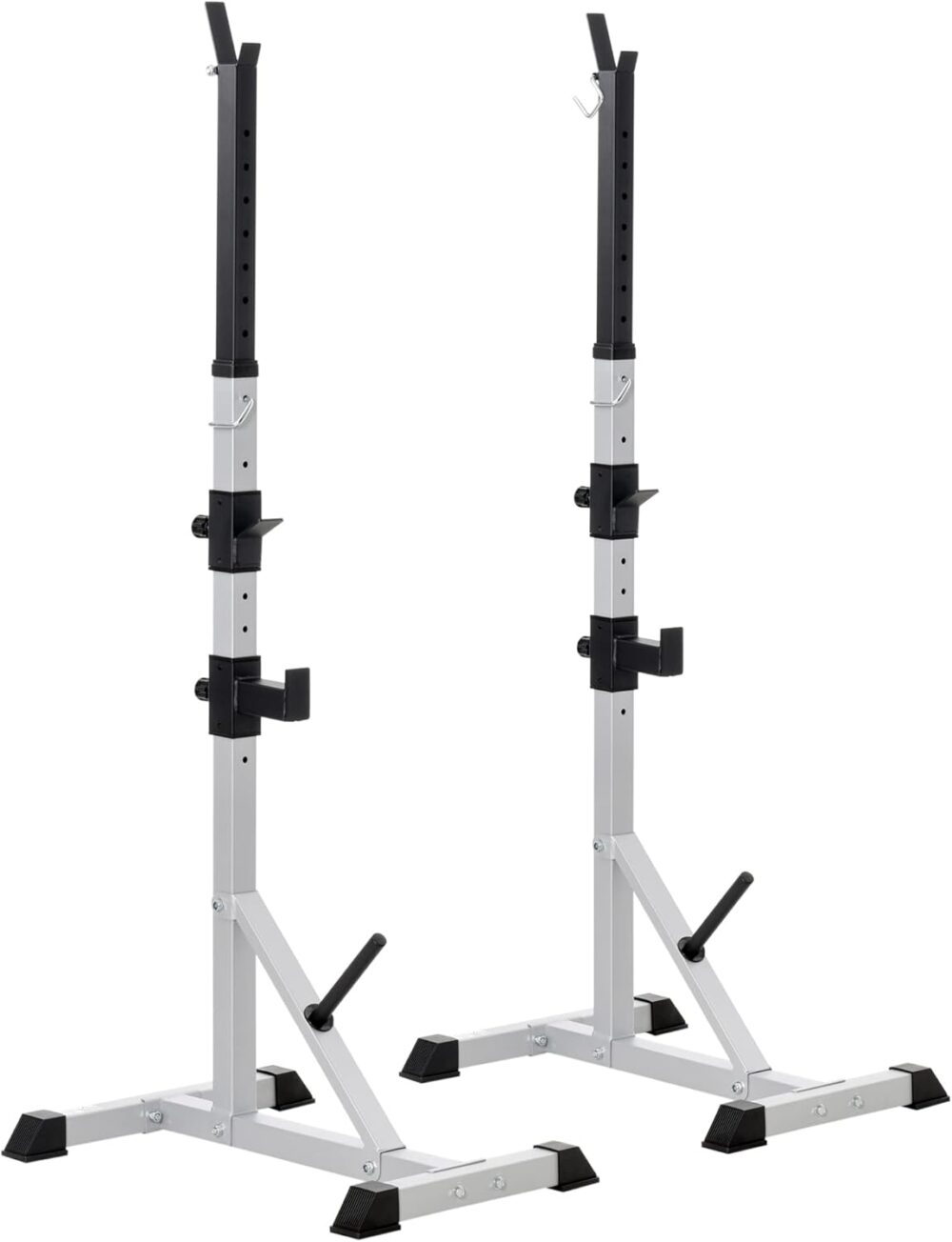 2-Piece Pair Steel Height Adjustable Barbell Squat Rack and Bench Press 23" x 29.75" x 69.25"