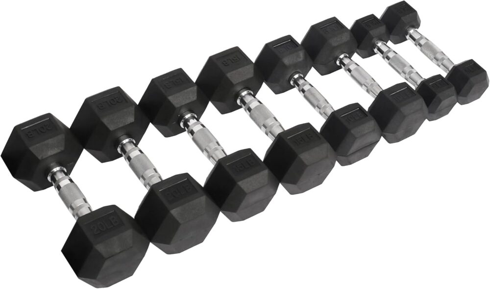 Premium Rubber Coated Dumbbell Weight Set, Multiple Packages - Image 2