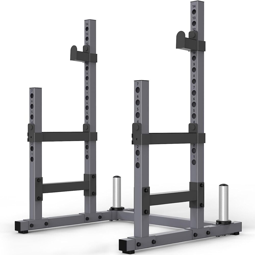 Squat Rack for Home Gym with Max Load 1800 lbs for Bumpers and 600 lbs for J Hooks (Model:)