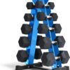 250LB/300LB Rubber Hex Dumbbell Sets with Weights Rack, Multiple Color Choices Available, Great Gym Equipment for Home, Strength Training, Workouts