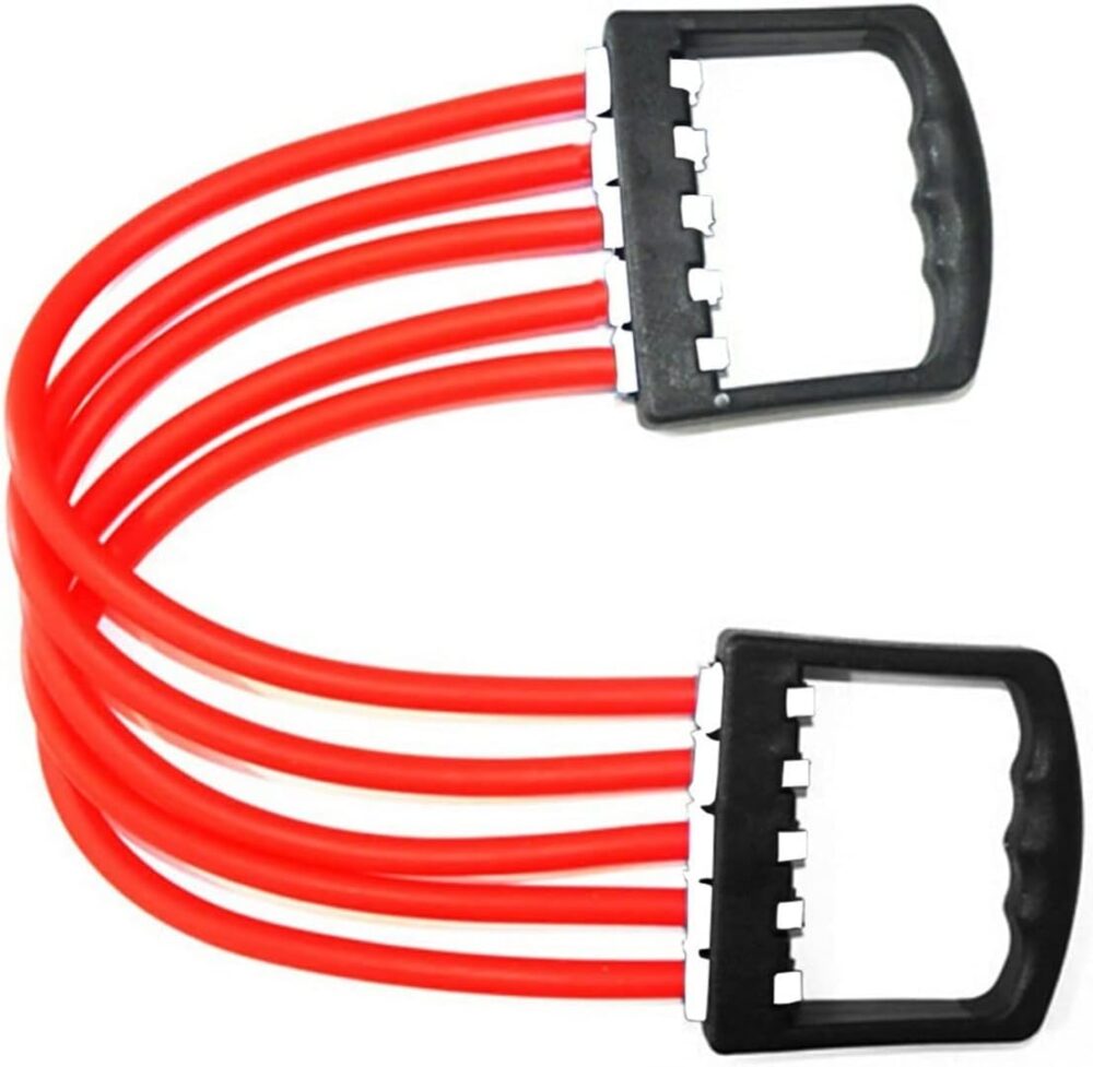 Grip Strength Trainer Resistance Chest Expander Strong Cable Band Puller Exercise Fitness Can Removable 5 Latex Tube ng Exerciser (Color : Yellow) (Red)