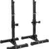 Max Load 550Lbs Pair of Adjustable 40"-66" Squat Rack Sturdy Steel Squat Barbell Free Bench Press Stands GYM/Home Gym Portable Dumbbell Racks Stands (one pair/two pcs)