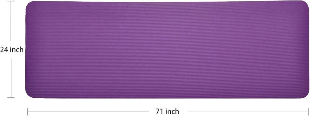 All Purpose 1-Inch Extra Thick High Density Anti-Tear Exercise Yoga Mat with Carrying Strap, Optional Yoga Blocks and Knee Pad - Image 2