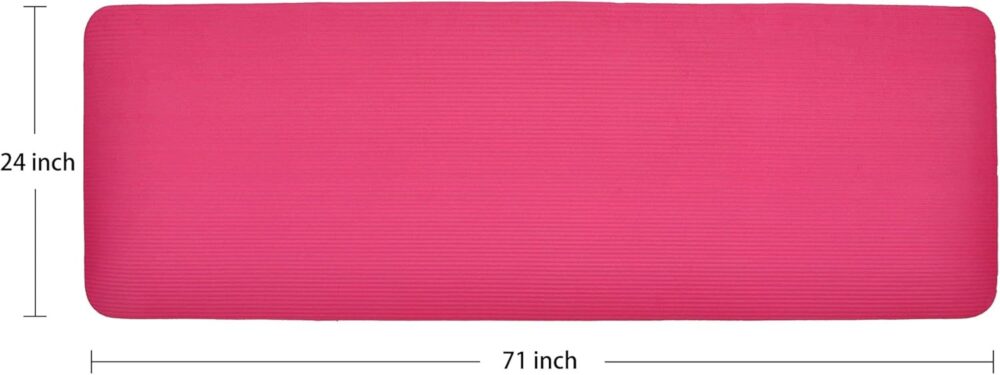 All Purpose 1-Inch Extra Thick High Density Anti-Tear Exercise Yoga Mat with Carrying Strap, Optional Yoga Blocks and Knee Pad - Image 2
