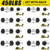 Rubber Hex Dumbbell Set with Racks, Multiple Options in 160/200/380/450/550lbs, Strength Training Weight Set Home Gym(New) - Image 2