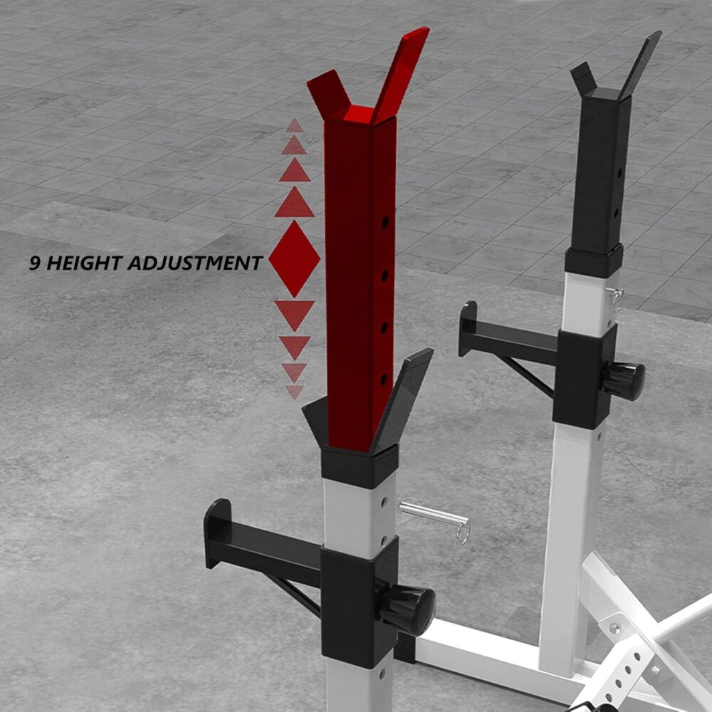 Barbell Rack Stand - Multifunctional Adjustable Squat Rack, Heavy-Duty Dumbbell Rack，Strength Training Dip Station, Home Gym Equipment Max Load 550lbs - Image 2