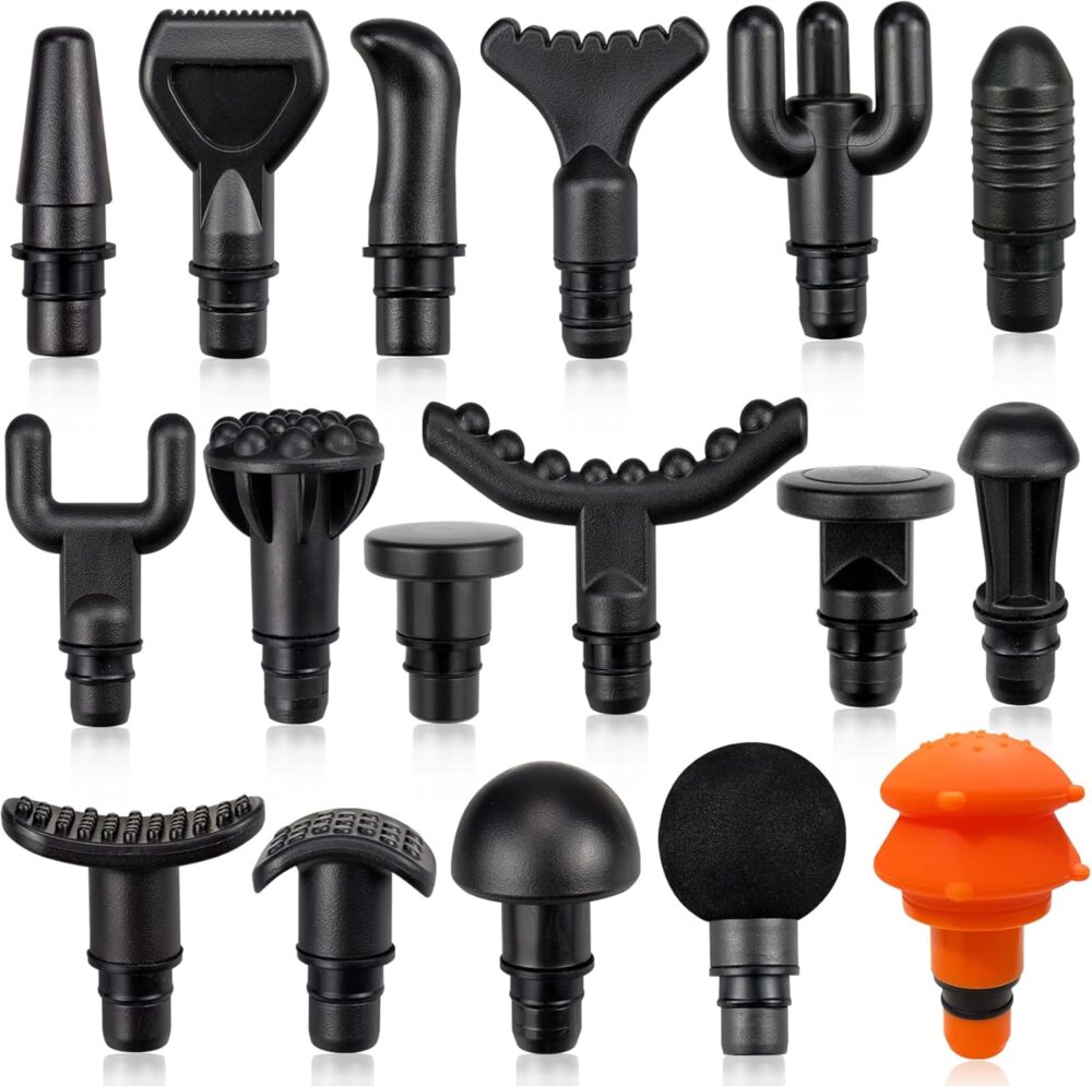 Massage Gun Heads for Massage Gun, 17 Different Muscle Massager Heads ,Massage Gun Head Outer Diameter is 18.5mm (0.73 inch)