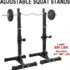 Max Load 550Lbs Pair of Adjustable 40"-66" Squat Rack Sturdy Steel Squat Barbell Free Bench Press Stands GYM/Home Gym Portable Dumbbell Racks Stands (one pair/two pcs) - Image 2