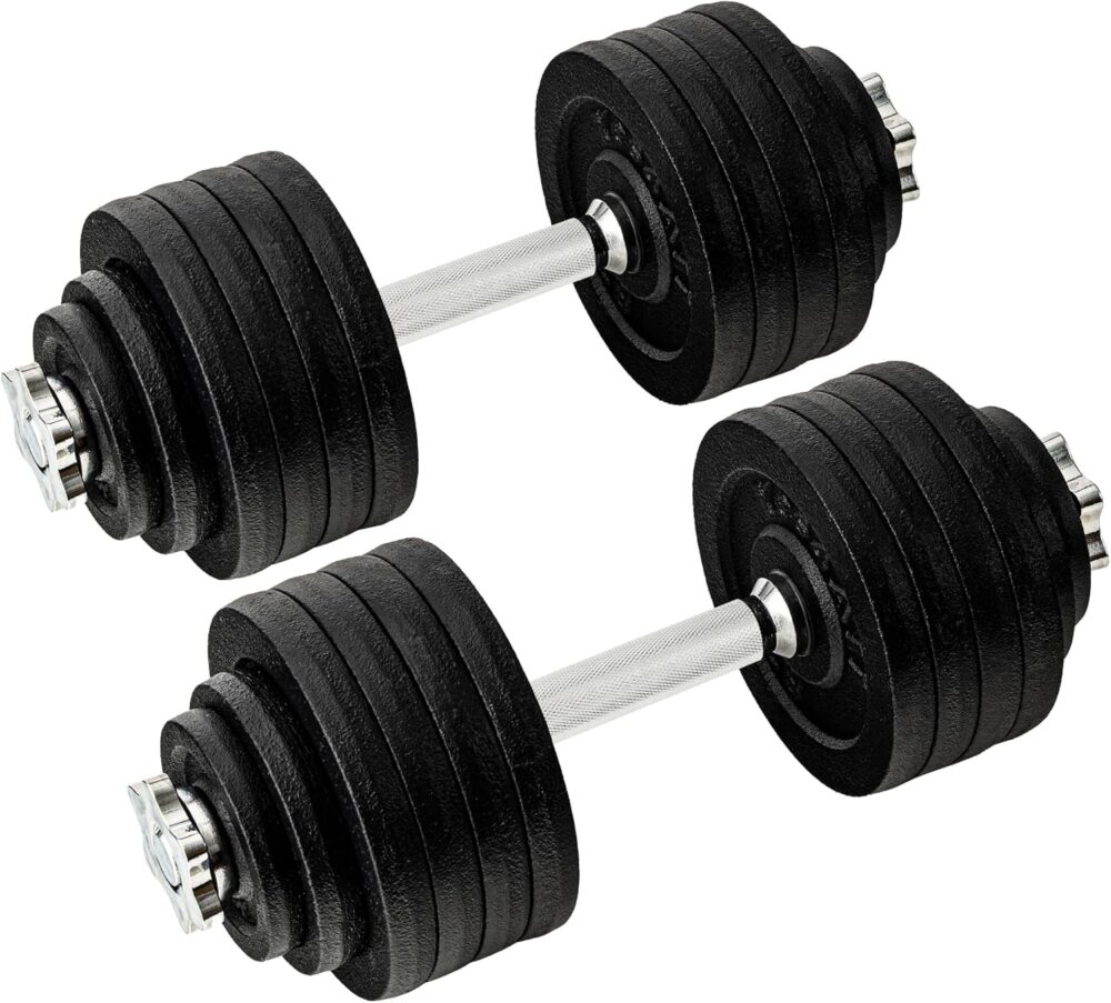 Old School Adjustable Dumbbell Set with Weight Plates, Star Lock Collars/Connector, 40lbs to 200lbs Adjustable Weight Plates Set
