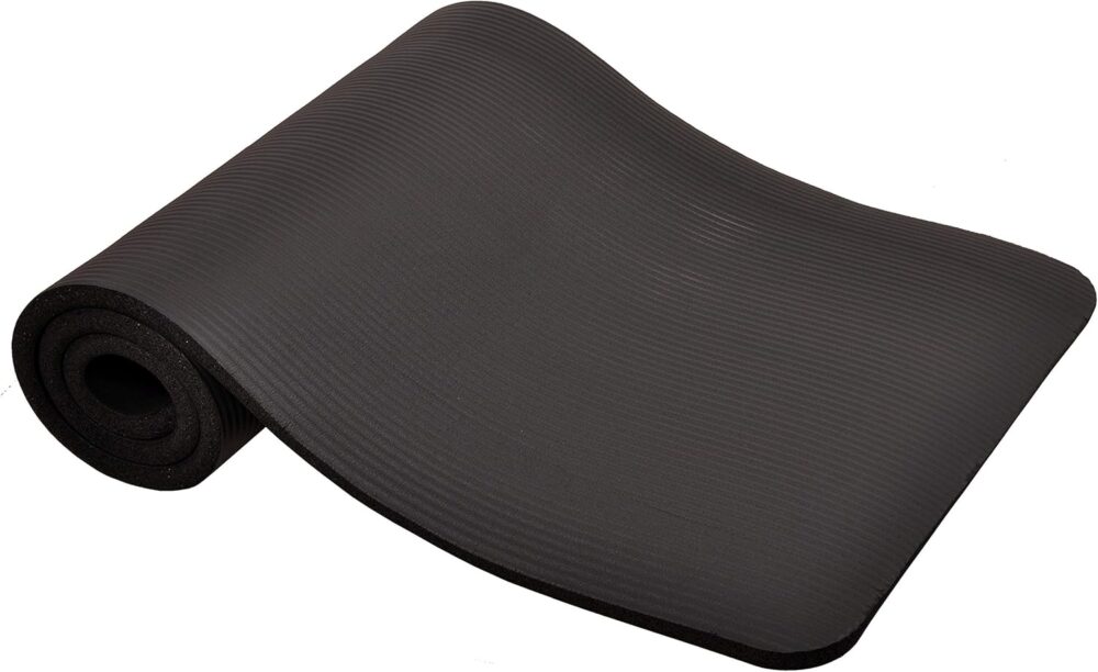 All Purpose 1-Inch Extra Thick High Density Anti-Tear Exercise Yoga Mat with Carrying Strap, Optional Yoga Blocks and Knee Pad - Image 2